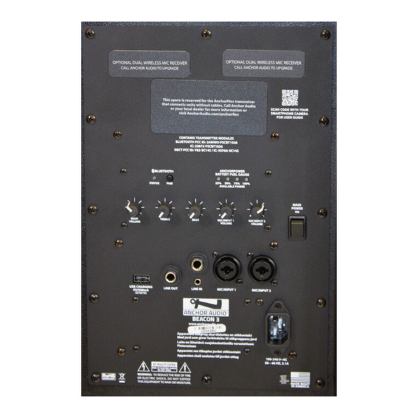 BEACON 3 BASIC PORTABLE LINE ARRAY, RECHARGEABLE BATTERY, STANDARD AUDIO INPUTS, BT, WIRED MIC INCL